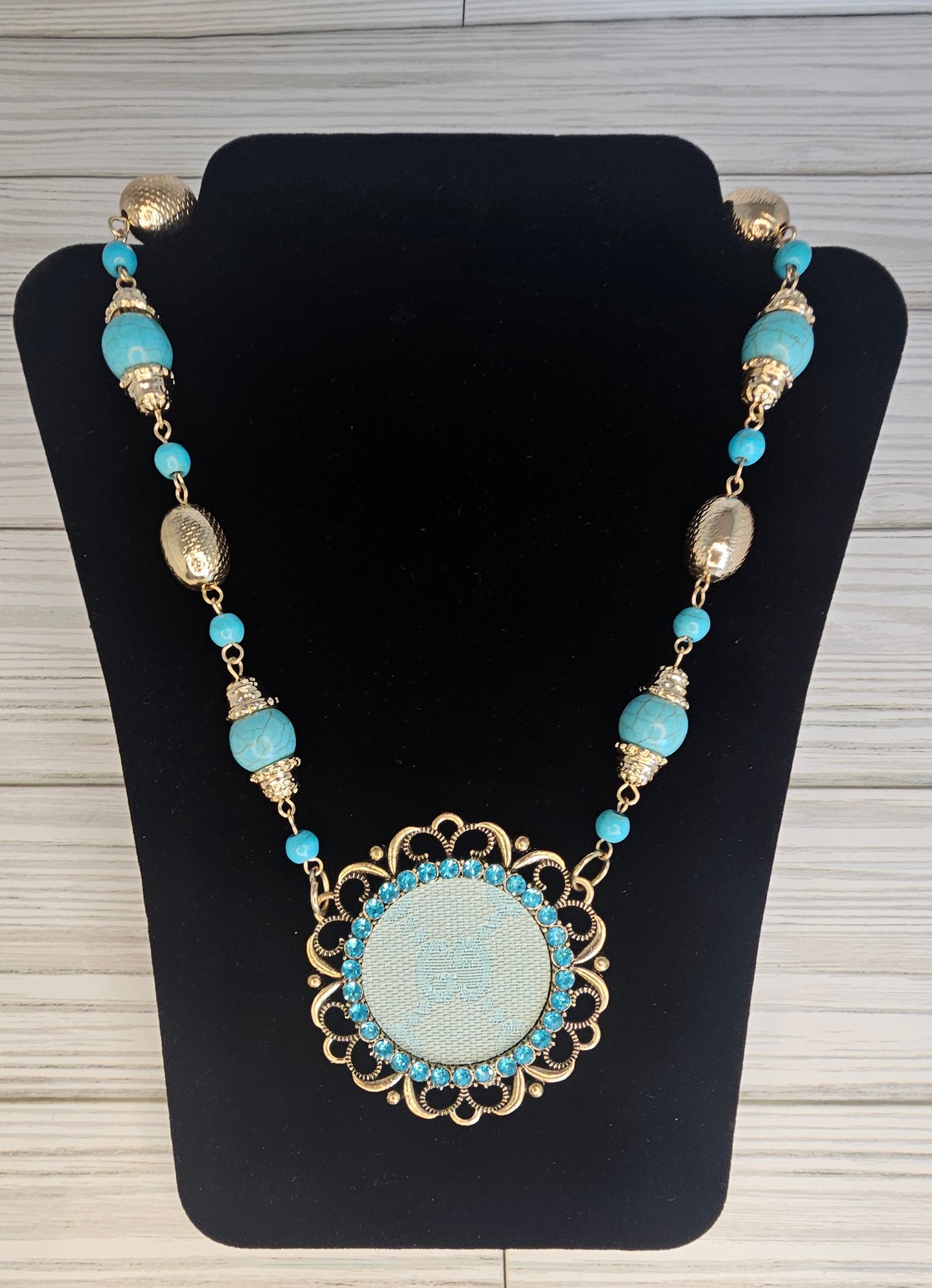 Gypsy South Gucci Upcycled Beaded Turquoise Necklace