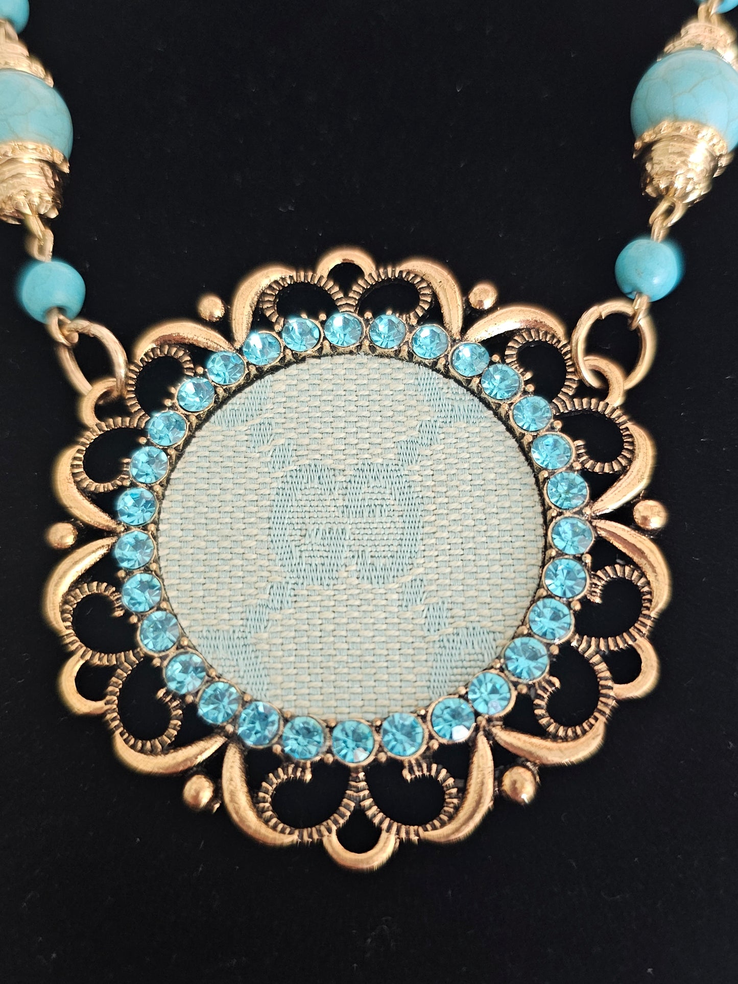 Gypsy South Gucci Upcycled Beaded Turquoise Necklace