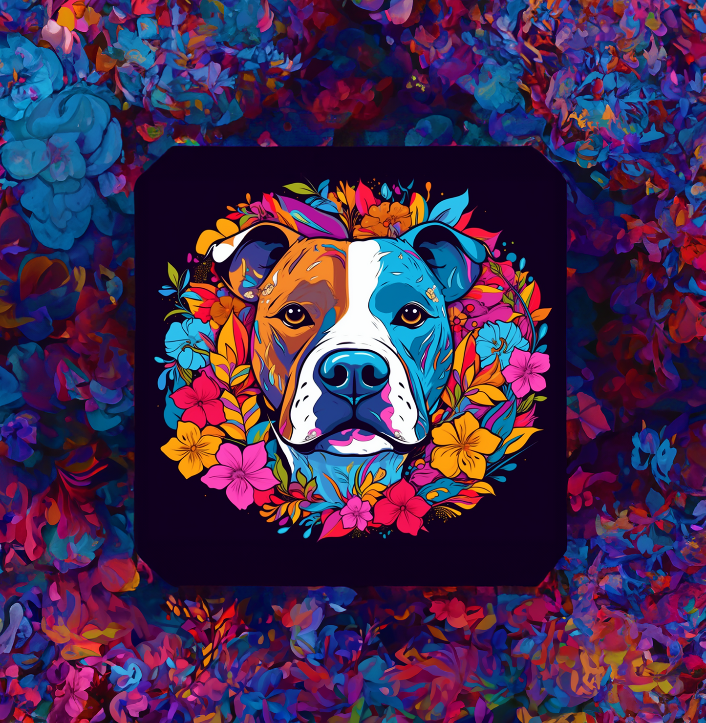 Floral Pitbull Doggy Windspinner