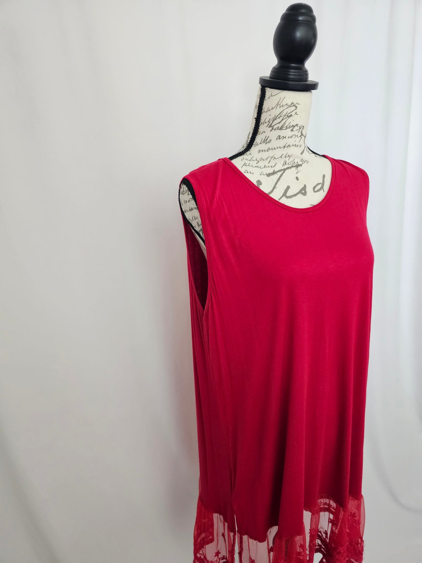 Grace + Emma Tunic Top with Lace Trim