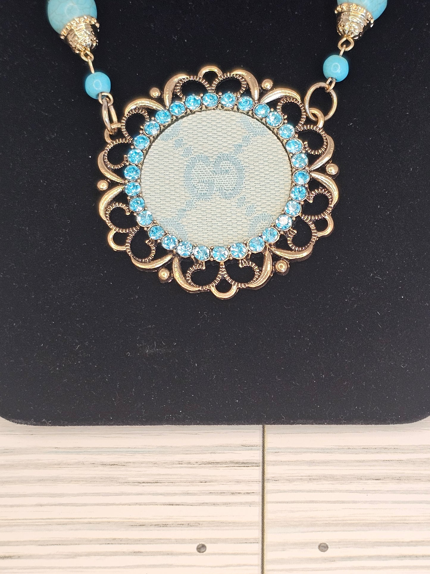 Gypsy South Gucci Upcycled Beaded Turquoise Necklace