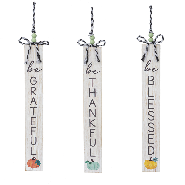Rustic set of three Fall wall hangings: Be GRATEFUL, Be THANKFUL, Be BLESSED