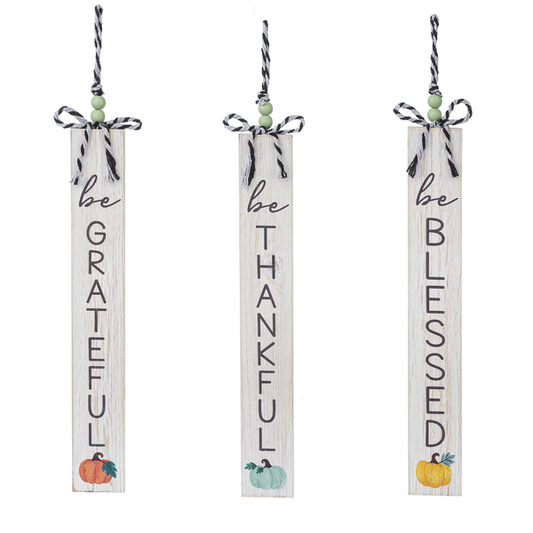Rustic set of three Fall wall hangings: Be GRATEFUL, Be THANKFUL, Be BLESSED