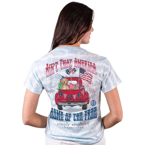 Simply Southern Ain't That America Home of the Brave Short Sleeve Shirt
