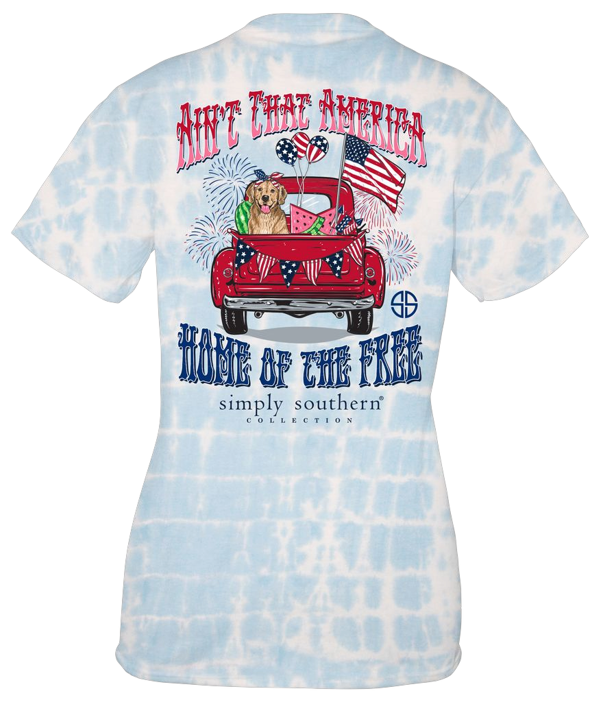 Simply Southern Ain't That America Home of the Brave Short Sleeve Shirt