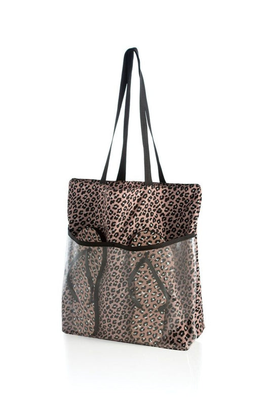 Leopard Print Bag with Flip Flops