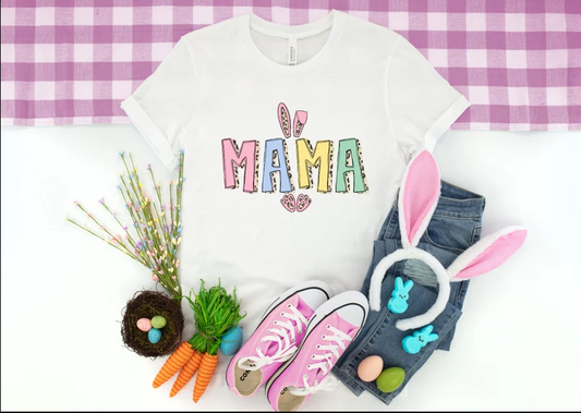 MAMA Pink Bunny Easter Shirt